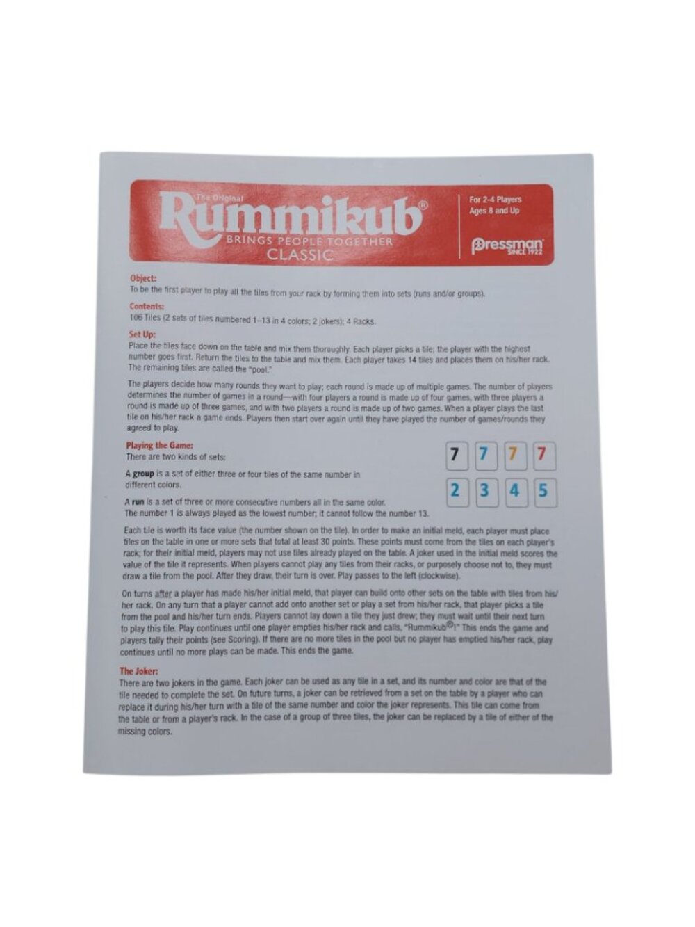 Pressman Rummikub Bonus Edition Board Game – Tile Rummy Family Game  2-4 Players - Picture 6 of 14